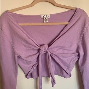 Lilac Tie Front Lily Pulitzer Sweater